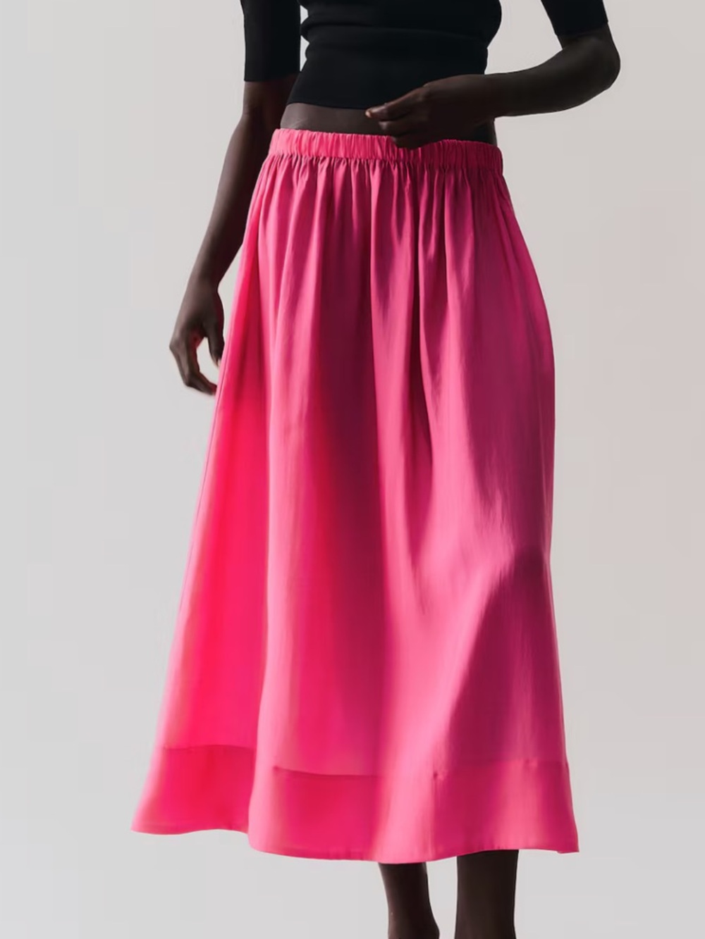 H&M Bright Pink Loose Fit Maxi Skirt M Medium - NWT